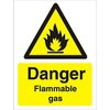 Seco Danger Flammable Gas Sign, 150mm x 200mm - 1mm