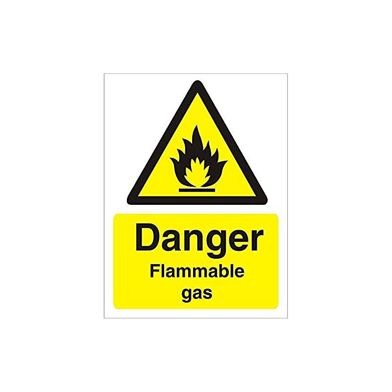 Seco Danger Flammable Gas Sign, 150mm x 200mm - 1mm