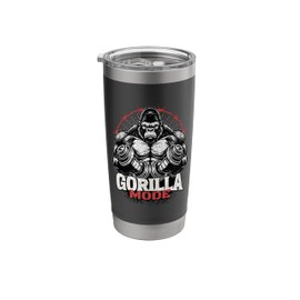 Gorilla Mode Workout Exercise Lifting Weights Strong Gym Stainless Steel Insulated Tumbler