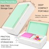SFLHHDM Pencil Box, Double Layer Large Capacity, White Green, 1pcs