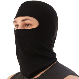 Trifong Full Face Mask, Face Cover, Windproof, Breathable, Balaclava, Bike, Anti-Bleach, Quick Drying, Balaclava, Cycling, Running, Skiing, Outdoor Sports, Black