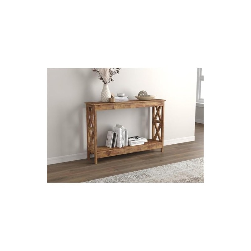 Safdie & Co. 47.25" L 1-Shelf Console Table in Brown