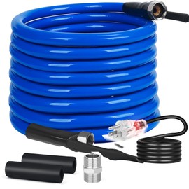 25FT Heated Water Hose for RV,Heated Drinking Water Hose with Thermostat,Lead and BPA Free,1/2" Inner Diameter,Temperatures Down to -40°F Self-Regulating,Blue Appearance