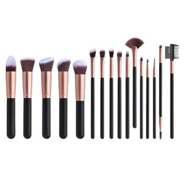 16-teiliges Make-up-Pinsel-Set, rosa, goldfarben, Synthetik, für Foundation, Mischpulver, für Gesicht, Rouge, Concealer, Lidschatten