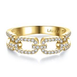 LAVALE Moissanite Rings for Women, 60Pcs D Color VVS1 Clarity Wedding Sterling Silver Rings Stackable Eternity Rings Moissanite Wedding Band for Women Size 5-10