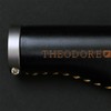 THEODORE CYCLE GRIP Bicycle Grips Italian Genuine Leather (128 Black)