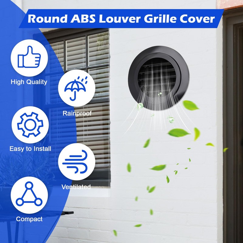 4 Inch Soffit Vent Cover, Black Round Soffit Exhaust Vent
