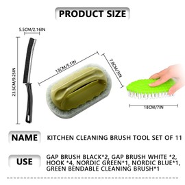 PMELCXD 11 pieces gap cleaning brush, cleaning brush, scrubber and brushes, gap cleaning tool for door window rails, window grooves, showers, floors, bathroom and kitchen