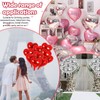 ASTIMESA 30 Pcs Pink Red Silver Heart Balloons with 3