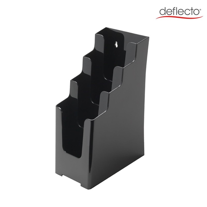 Deflecto Countertop Black 4 Tier 4 Pocket 1/3 A4 (DL
