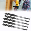 5Pcs Woodworking Drill Bit Metal Hole Saw Auger Bit 4-Fulte