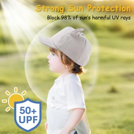 Baby Baseball Hat for Toddler Bear Sun Hats Cotton Infant Ball Caps Kid Adjustable Baseball Cap for Boys Girls 3-24M (3-24 Months, Gray)