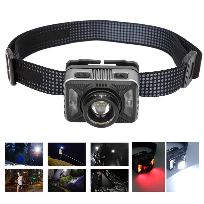 XHP50 Strong Brightness Zoom Induction Front Light Builtin Battery USB