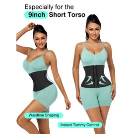 LUXURY-VITA Short Torso Waist Trainer for Women Under Clothes, Waist Cincher Corset Neoprene Sweat Waist Trimmer shapwear