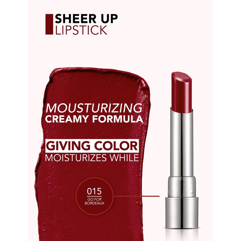 Flormar Sheer Up Lipstick 015 Go For Bordeaux - Moisturising