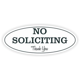 No Soliciting Sign â Digitally Printed Indoor/Outdoor Sign â Durable UV and Weather Resistant (Extra Large - 4.5" x 11", White with Black Letters)