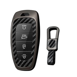 KUNIO Keyless Key Case Suitable for Hyundai Tucson NX4 Ioniq 5 Santa Fe Nexo 2021 2022 2023 Protective Metal Key Case Key Cover Key Fob 3/4/5/6/7/8 Buttons Black