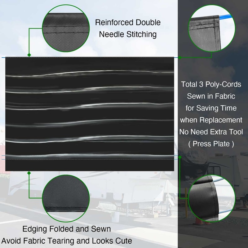 Leaveshade RV Awning Fabric Replacement Camper Trailer Awning Fabric Super