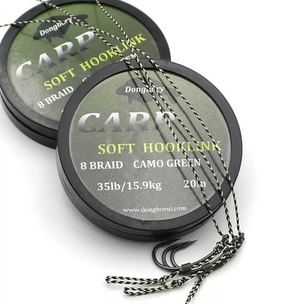 20m Spool Soft Hooklink Carp Fishing 8 Braid Line Camo