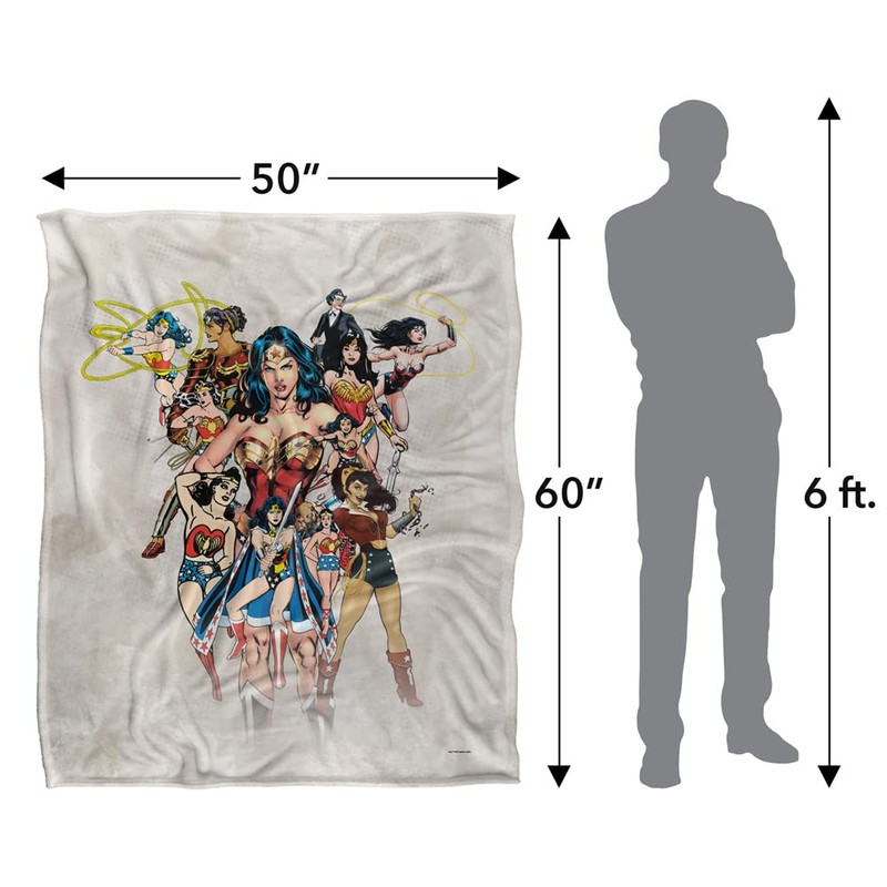 Wonder Woman Silky Touch Blanket, Super Soft, 152 x 127