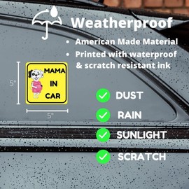 2 PCS Mam in Car Sticker | 5"x5" Pregnant Woman On Board Baby On Board Vinyl Funny Car Stickers Decals | Made in USA | Waterproof and Sun Proof | Safety Caution Sign for Window and Bumper