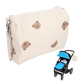 Universal Baby Stroller Organizer Stroller Diaper Wet Bag Wheelchair Hanging Bag Large Capacity Pushchair Bottle Bag Outdoor Infant Travel Supplies for Walkers Mobility Scooters Rollators(Bear)