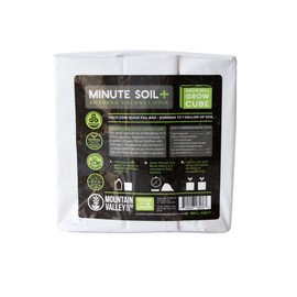 Minute Soil Plus Grow Cube - Amended Coco Coir Potting Soil - 1 Gallon Plastic Grow Bag - 1 Cube - Self Contained Expanding Coconut Coir Grow Planter - Added Nutrients Feed Plants for an Entire Season