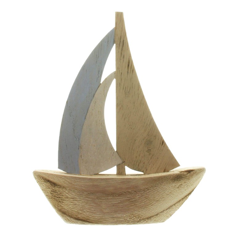 FRANK FLECHTWAREN Nautical Decorative Figurine Sailing Boat AHOI Set of