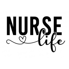 Nurse Life Heart NOK Decal Vinyl Sticker |Cars Trucks Vans Walls Laptop| Black |5.5 x 3.5 in|NOK2172