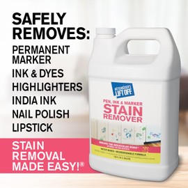 Motsenbocker's Lift Off 41001-4PK 1-Gallon Pen, Ink and Marker Remover Great as Pre-Wash Laundry Treatment will Eliminate Nail Polish, Makeup, and Dyes is Safe on Walls, Countertops, Tile, and More