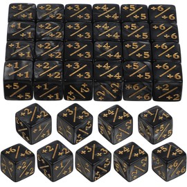 Gadpiparty Kids Educational Toys Token Dice Set - 24 Pcs Acrylic D6 Counters Compatible With MTG, CCG - Gaming Accessory for Learning and Puzzle Toys - Black