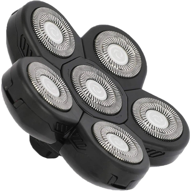 AidallsWellup Men's 5-in-1 Electric Shaver, 6 Blade Replacement Head, Black