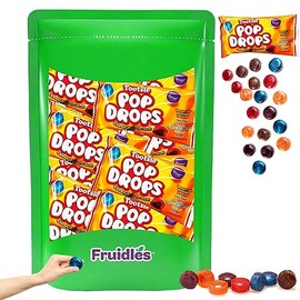 Fruidles Pop Drops With Chewy Roll Center, Party Favor, 2.25 oz Bag (6-Pack)