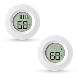 Atogou 2-Pack Mini Hygrometer & Thermometer, Indoor Outdoor Digital Humidity Meter Gauge Temperature, ℉/℃, for Home, Office, Reptile, Car, Greenhouse, Lab, Terrarium, Cellar.. A01 Black