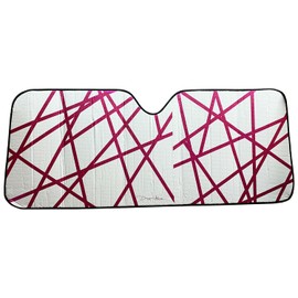 New Silver Double Bubble Windshield Sun Shade Cars Trucks SUVS Jumbo Metallic Pink 67" x 27"