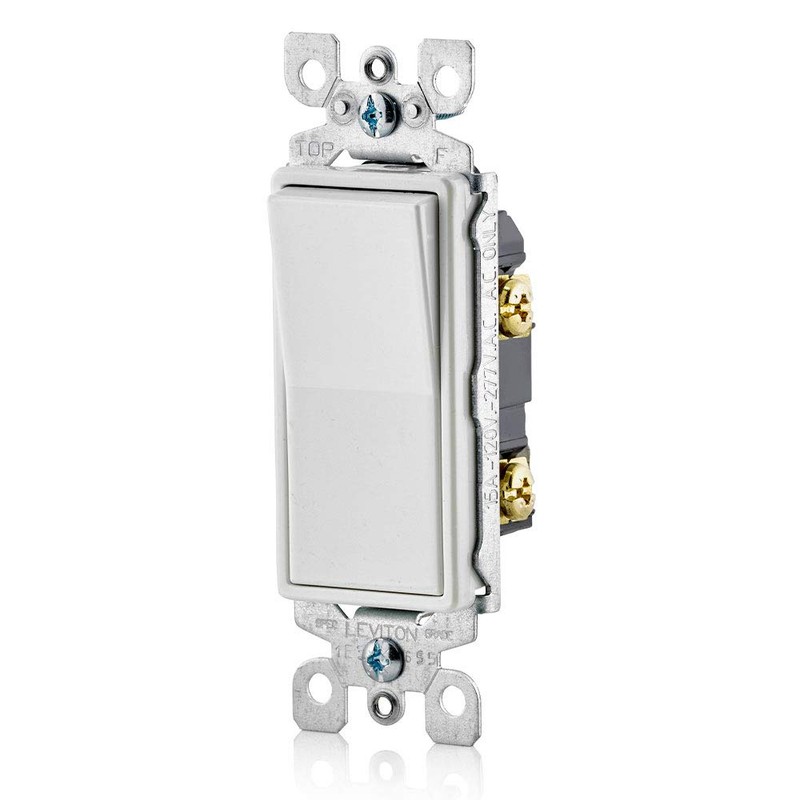 Leviton 15 Amp Decora Antimicrobical Wall Switch Single-Pole, 5601-2AW, White