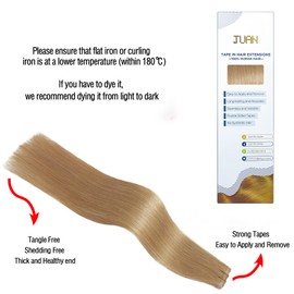 Tape in Brazilian Human Hair Extensions 100% Remy Human Hair Glue in Extensions Balayage Seamless Silky Straight Skin Weft Hair(24Inch #Golden Brown 20pcs 70g)