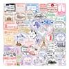 Passport Stamp Stickers, Set of 50, Visa Stamp, Water-Resistant Stickers,