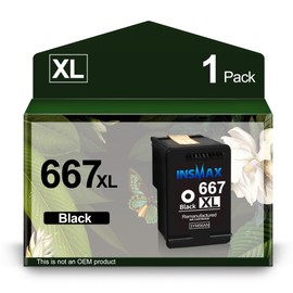 667XL Black Ink Cartridges Value Pack Compatible Ink Cartridge Replacement for HP 667XL 667 XL Ink Cartridges, for HP DeskJet 1275 2374 2375 2376 2775 2776 6075 6475 6476 Printers (1 Black)