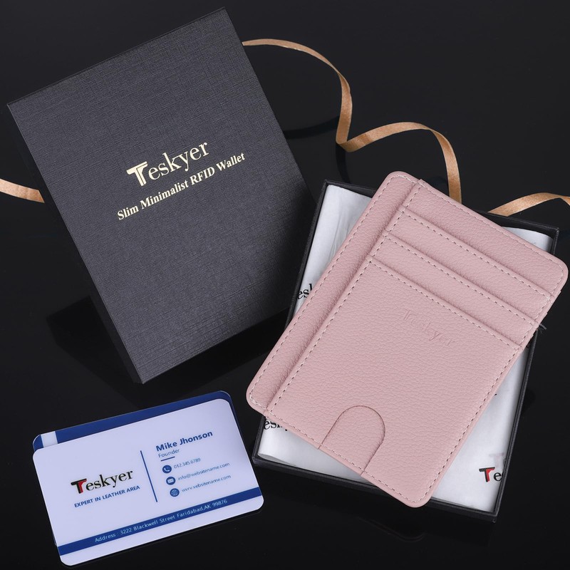 Teskyer Credit Card Case, ID Card Holder, Premium PU Leather,