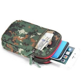 DFV mobile Mehrzweck Tarnung Gürteltasche Militär Marine für Motorola Moto E5 Supra (2018) - Braun/Grün (17.5 x 10 cm)