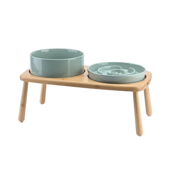 SPUNKYJUNKY Raised Dog Bowls Ceramic Dog Bowls Elevated with Non-Slip