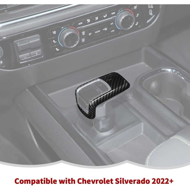 CheroCar Carbon Fiber Gear Shift Knob Cover Trim Decorative For