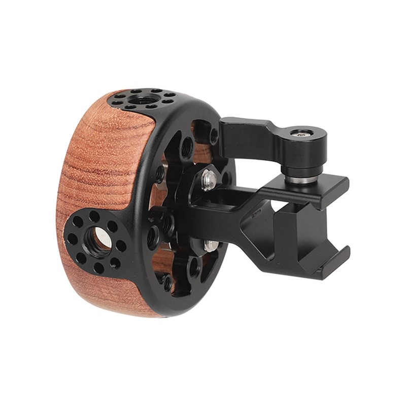 Round Side Camera Handle Handgrip Wooden Quick Release NATO Rail