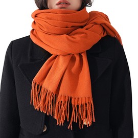 Camilife Women's Woven Scarf with Fringes Made of Imitation Cashmere Long Scarf Wide Shawl Women's Scarf Winter Scarf Shoulder Scarf Elegant Fashionable Warm for Autumn Winter Simple Basic 70 x 180 cm