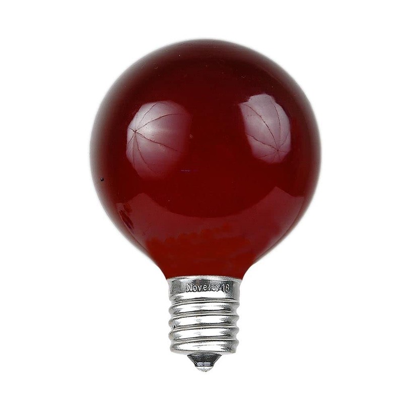 Novelty Lights 25 Pack G40 Red Outdoor Globe Bulbs, Light