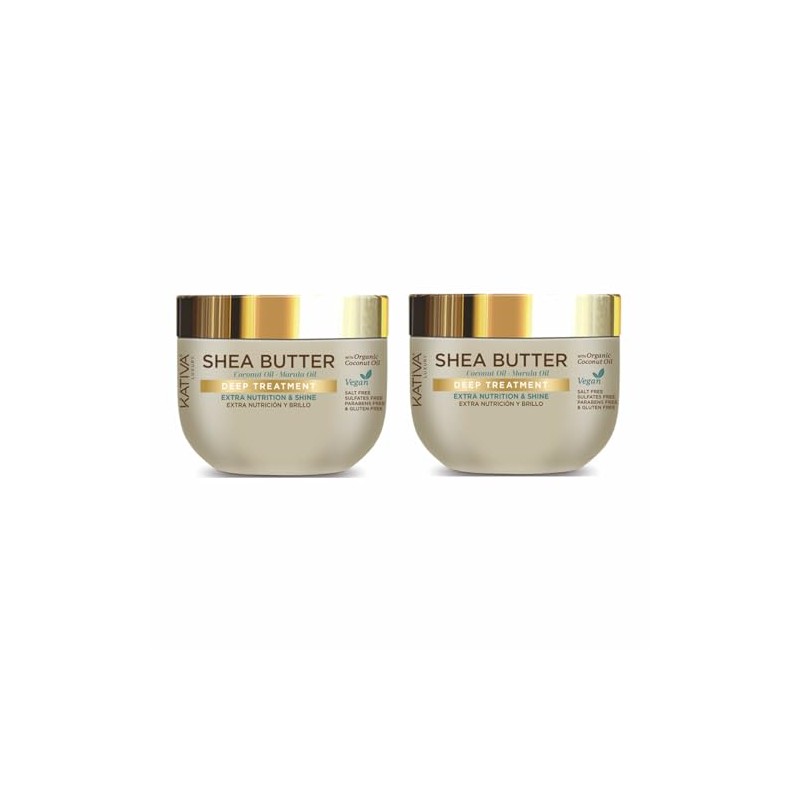 2 Pack KATIVA Shea Butter Coco -Marula Tratamiento Intensivo X300ML