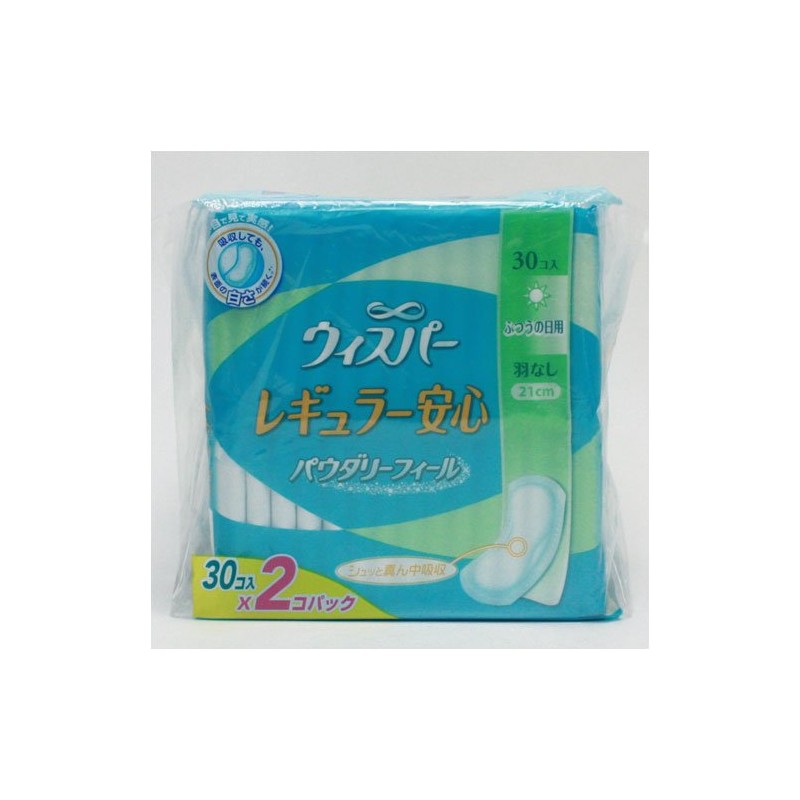 Whisper Regular Safe Regular Daily Use (30 Sheets x 2