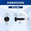 #14 x 3/4" Black Torx Pan Head Sheet Metal Screws
