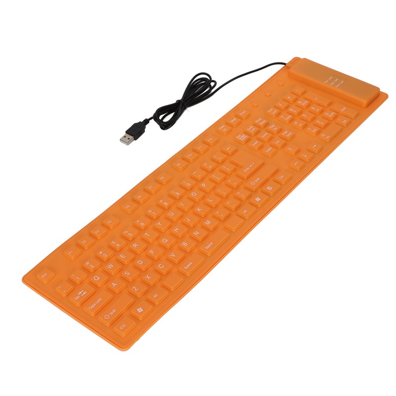 Foldable Silicone Keyboard 108 Keys Silicone Foldable USB Wired Waterproof